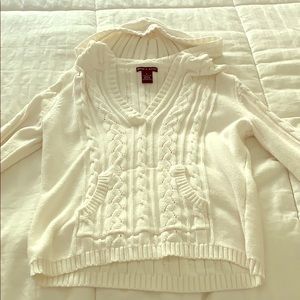 Deane and White Hooded Sweater